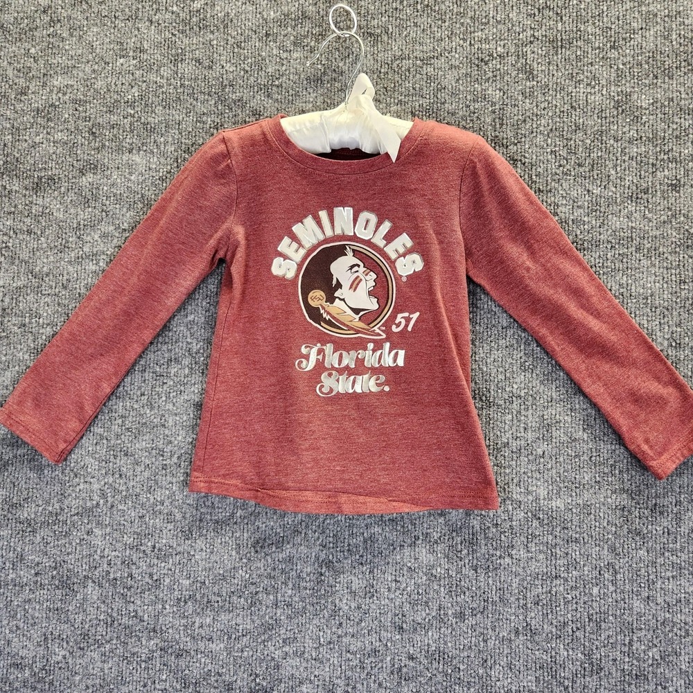 Florida State Seminoles Shirt Toddler 3T Maroon NCAA Football Long Sleeve